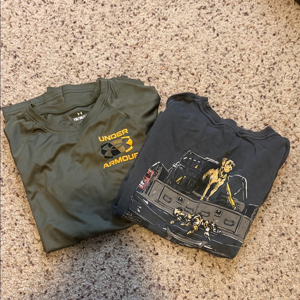 Under Armour Olive and Black Graphic Tee Set
